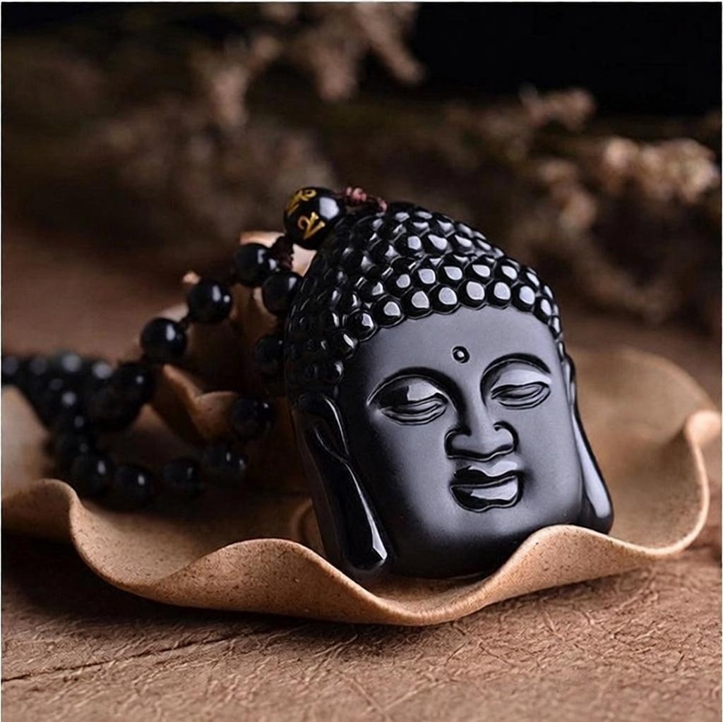 Black jade and jade artifacts（Buddha Head, approx. 48*38*14MM）