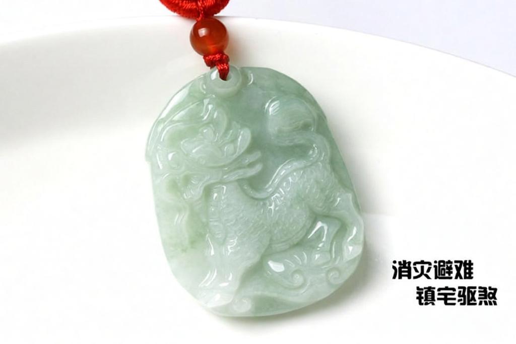 Qilin Jade Peace Plaque Pendant