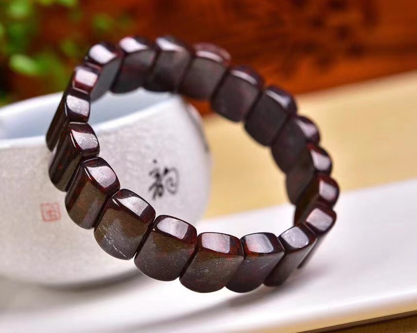 Natural Red Yiding Meteorite Bracelet & Chicken Blood Stone Bracelet, Gemstone Jewelry