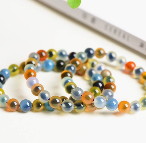 Inner Mongolia Colored Black Sugar Heart Agate Bracelet for Men & Women