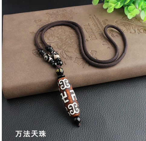 Swastika Symbol Tibetan Dzi Bead Pendant